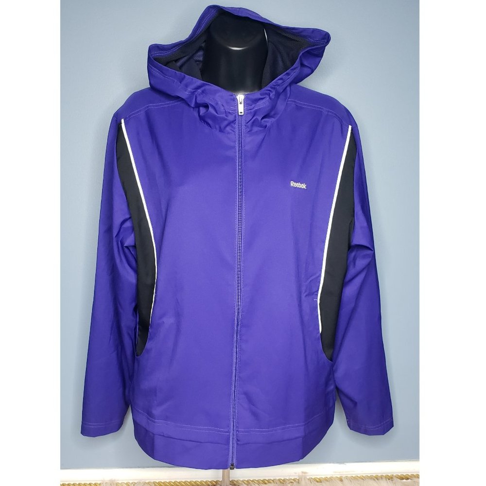 REEBOK HOODED WINDBREAKER JACKET - SIZE LARGE